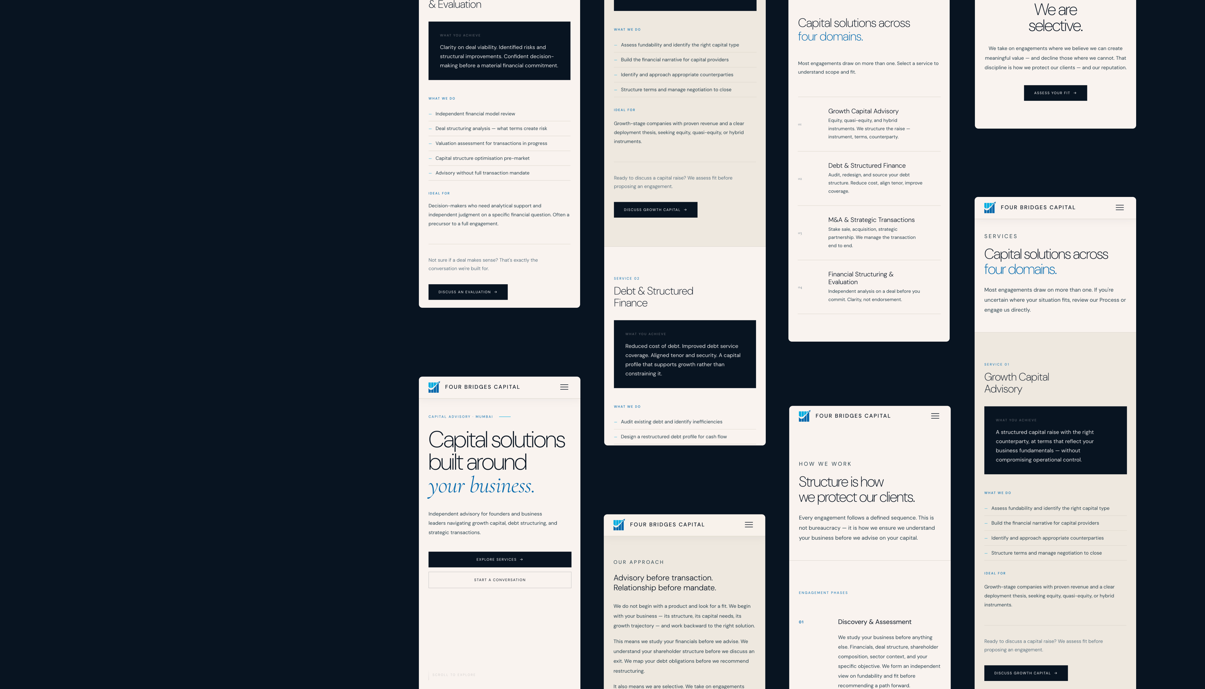 Four Bridges Capital — homepage design