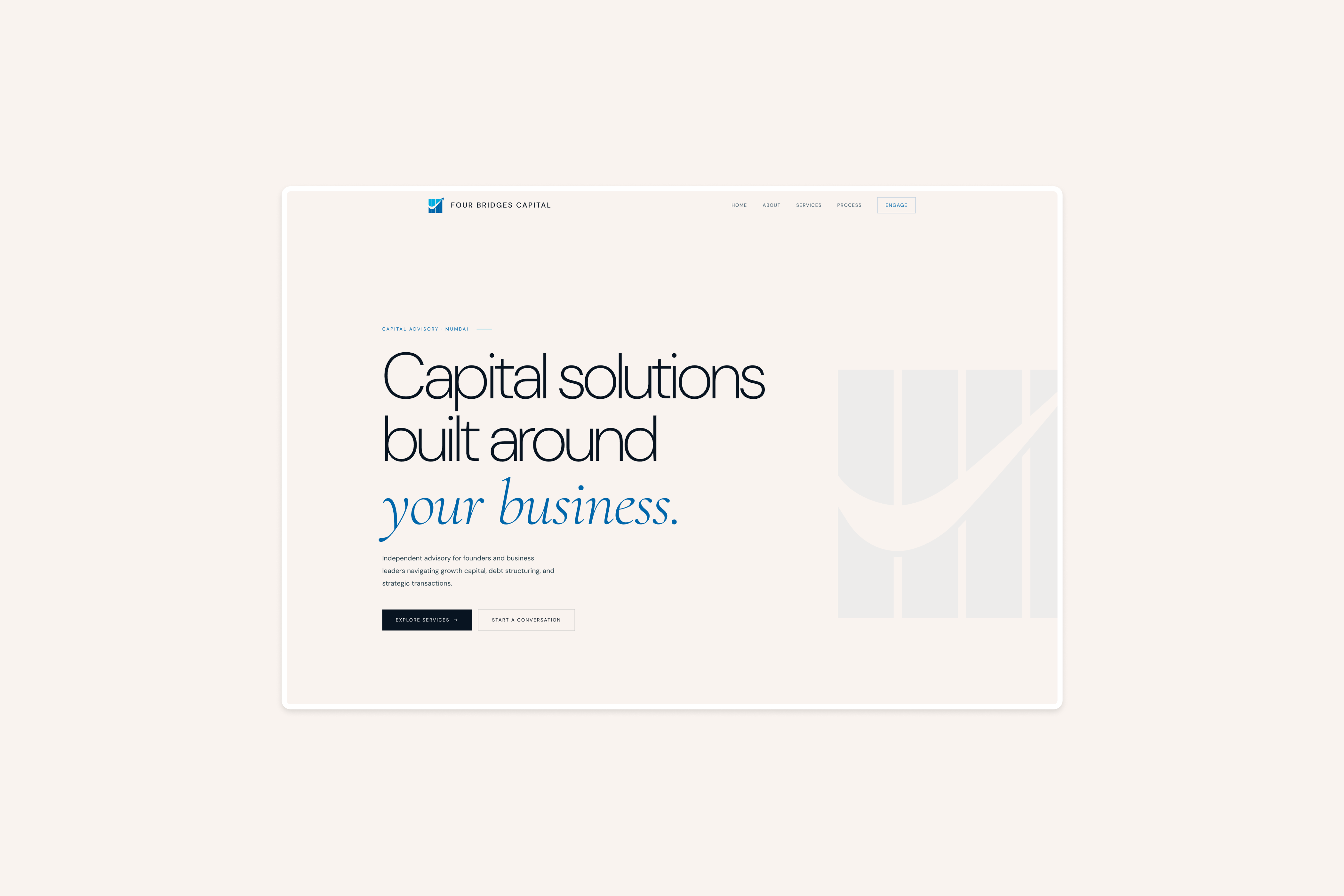 Four Bridges Capital — homepage design
