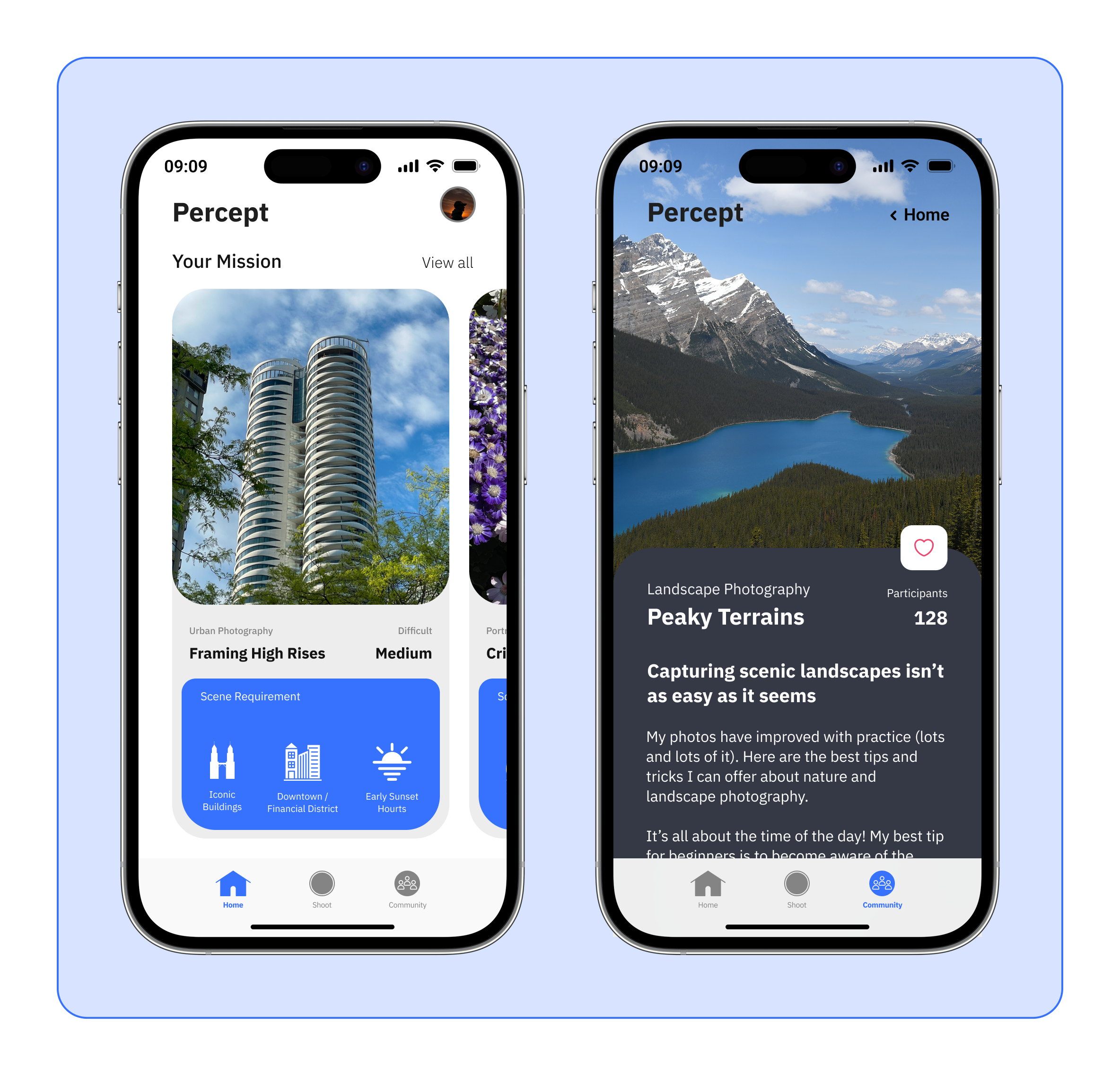 Percept — app hero, the first screen a user sees