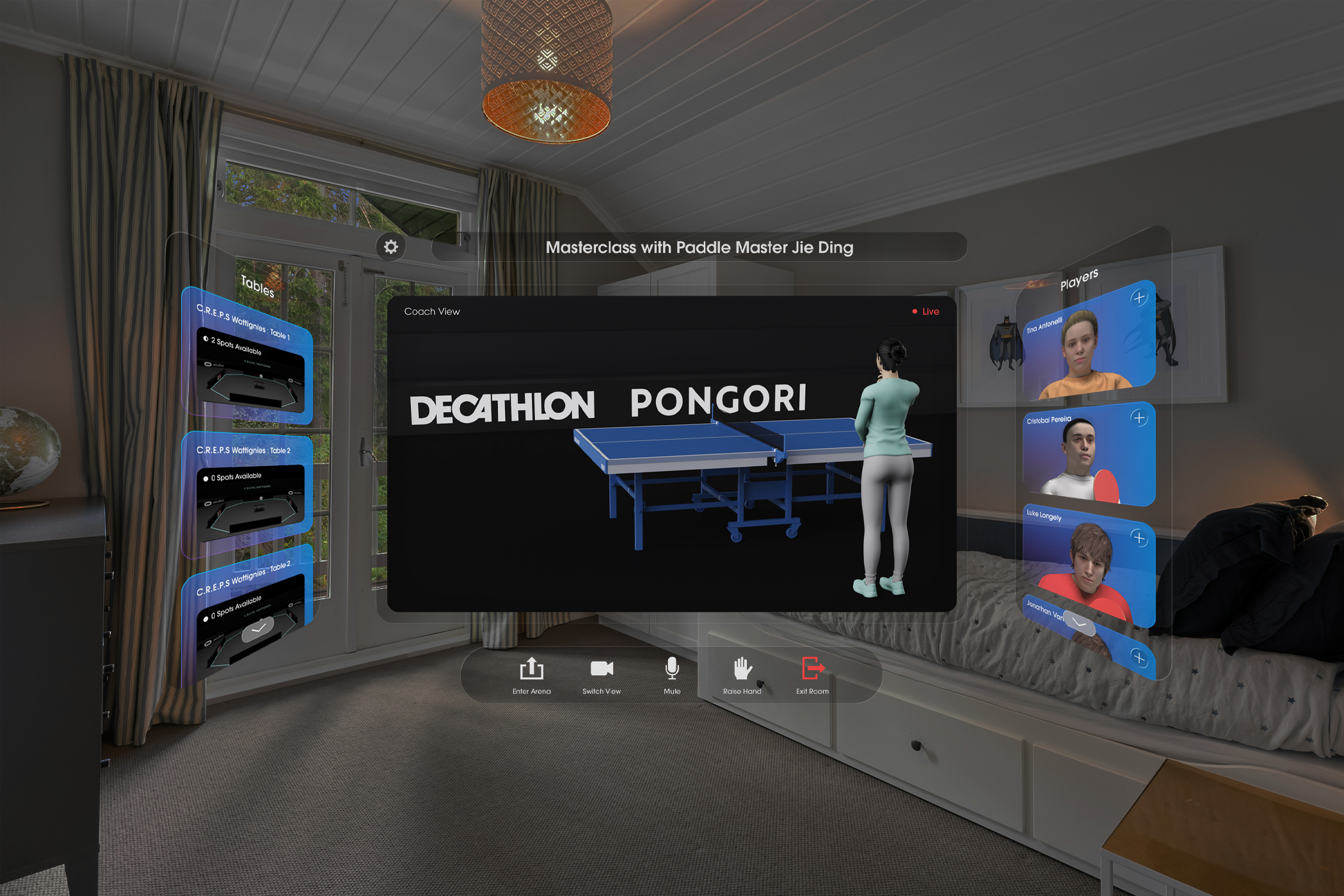 Coach demonstration view — players observe technique before attempting drills