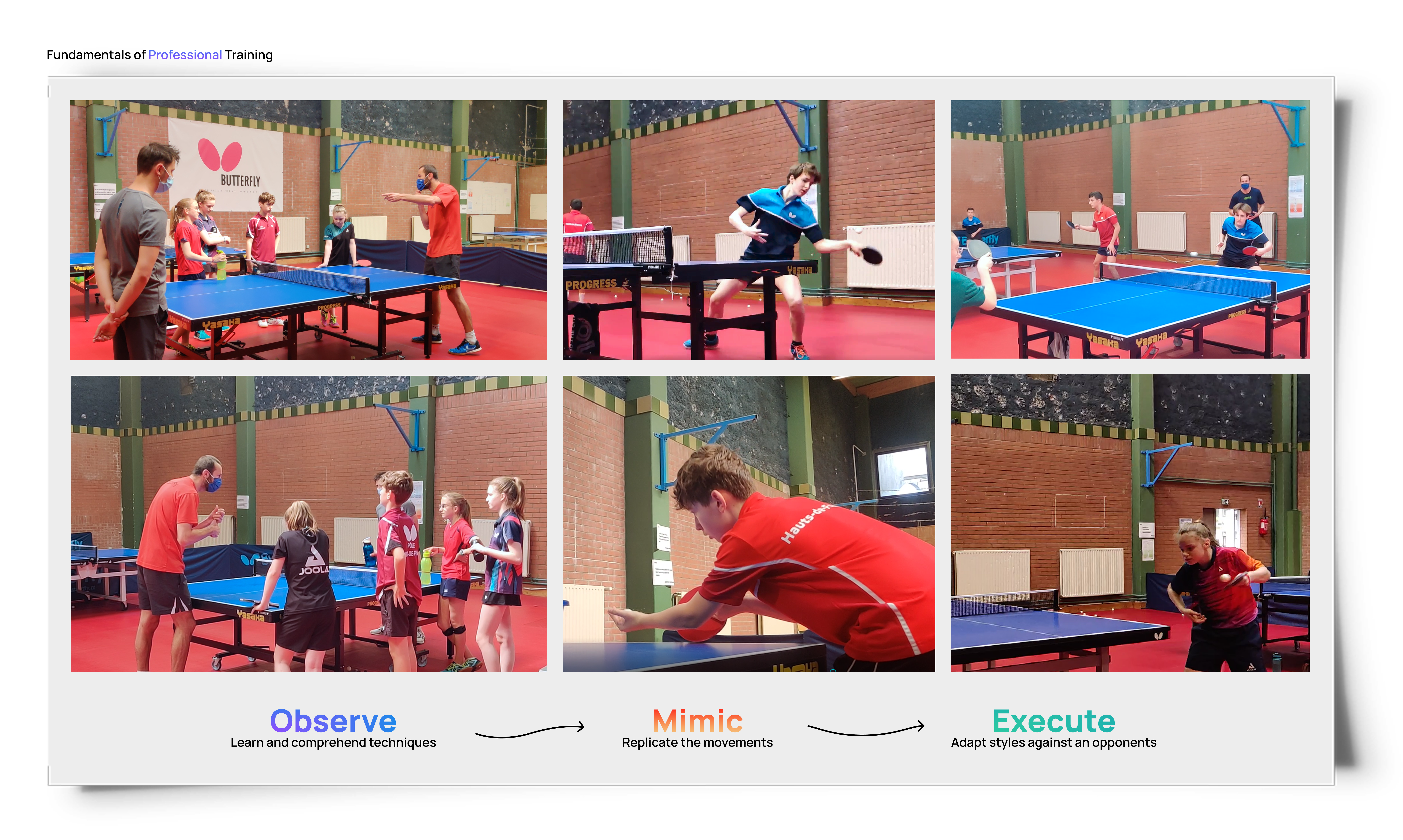 Table tennis training landscape
